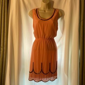 Peach Mini Dress with Beading, Size Medium from Francesca’s Collection